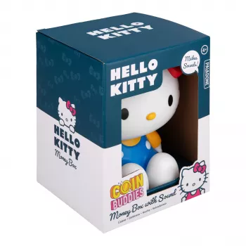 Paladone Hello Kitty Shaped Money Box - Ceramic Coin Bank, Official Sanrio Merchandise, White/Pink/Black, 13.5 x 13.5 x 16.5 cm