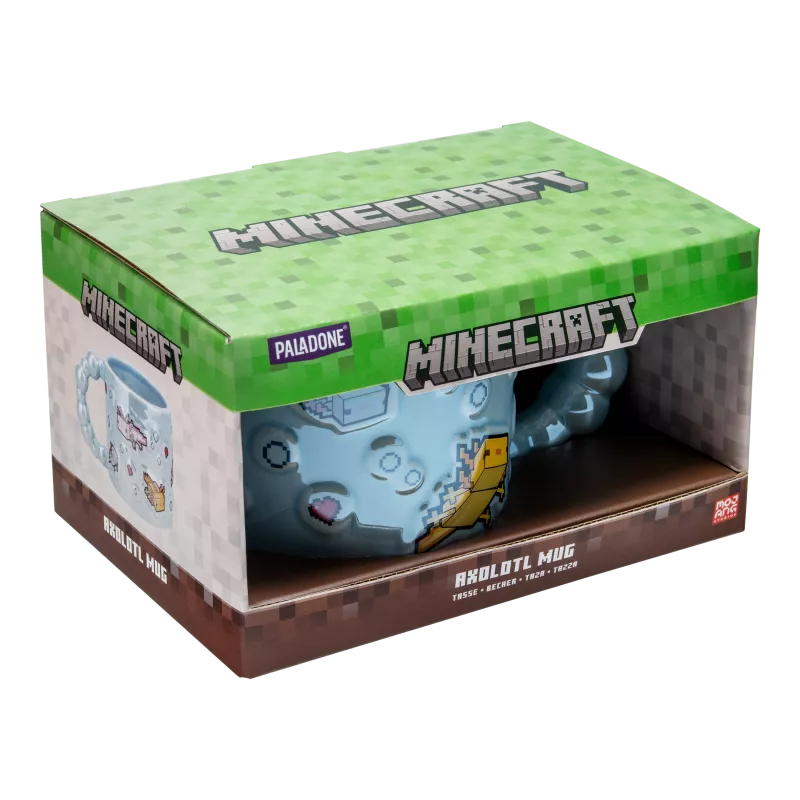 Paladone Minecraft Axolotl Bubble Shaped Mug - 325 ml Ceramic Pink