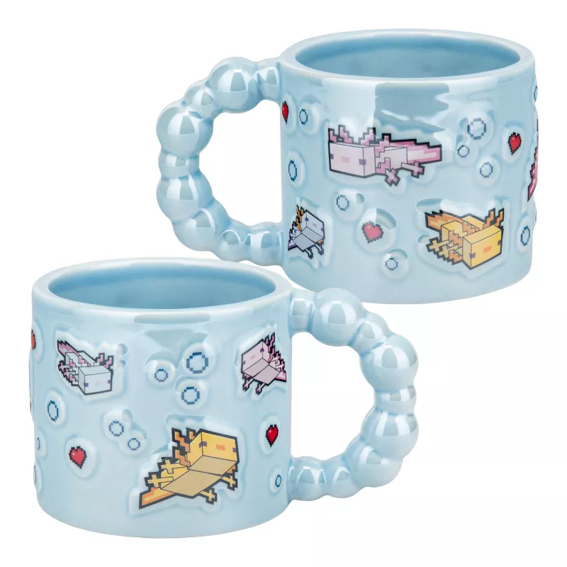 Paladone Minecraft Axolotl Bubble Shaped Mug - 325 ml Ceramic Pink