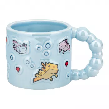 Paladone Minecraft Axolotl Bubble Shaped Mug - 325 ml Ceramic Pink