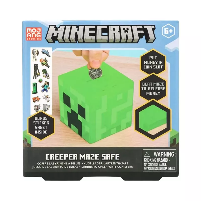 Paladone Minecraft Creeper Maze Safe V2 - Electronic Puzzle Money Box with Creeper Sound Effects