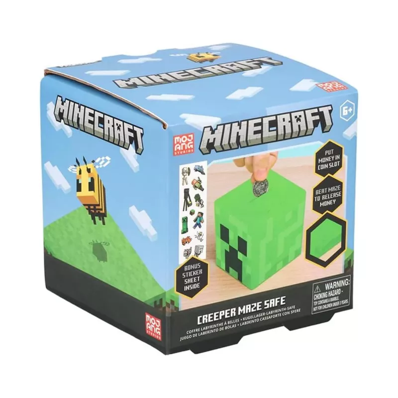 Paladone Minecraft Creeper Maze Safe V2 - Electronic Puzzle Money Box with Creeper Sound Effects