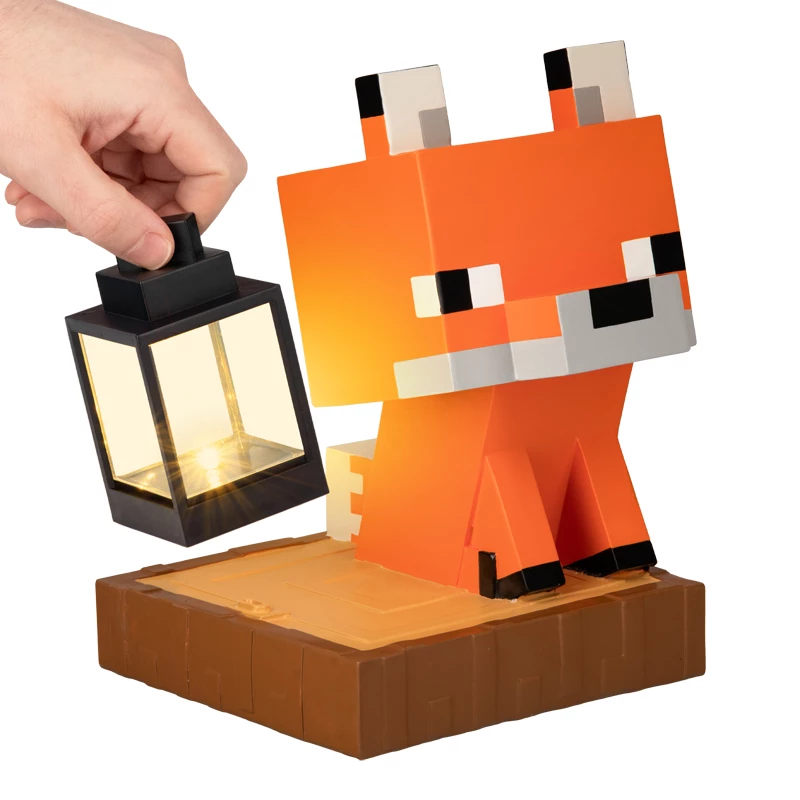 Paladone Minecraft Fox Solar Light - LED Outdoor Decorative Figurine with Dusk-to-Dawn Sensor, Warm White Glow, Splashproof Design