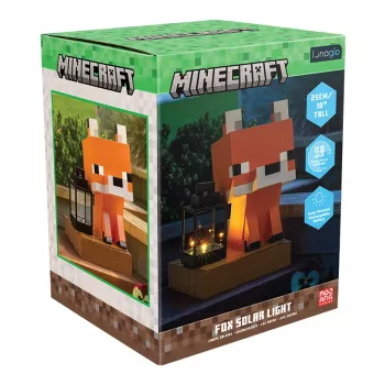 Paladone Minecraft Fox Solar Light - LED Outdoor Decorative Figurine with Dusk-to-Dawn Sensor, Warm White Glow, Splashproof Design