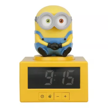 Paladone Minions Icon Alarm Clock - Digital LED, USB Powered, Snooze