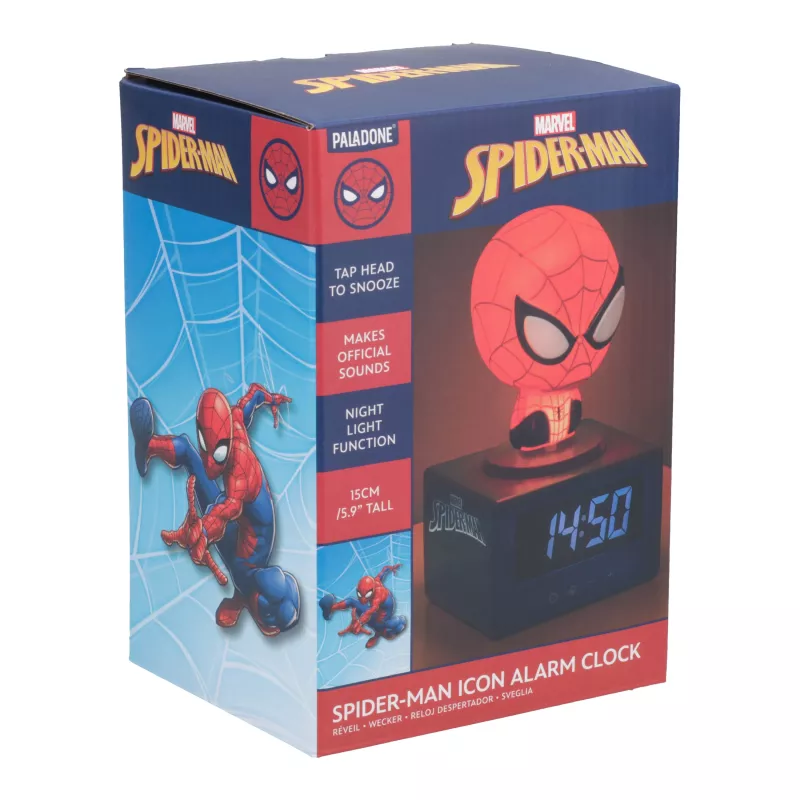 Paladone Spider-Man Icon Alarm Clock - Digital LED, Red/Black