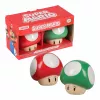 Paladone Super Mario Mushroom Salt and Pepper Shaker Set (Red Super Mushroom & Green 1-Up Mushroom)