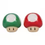 Paladone Super Mario Mushroom Salt and Pepper Shaker Set (Red Super Mushroom & Green 1-Up Mushroom)