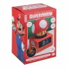 Paladone Super Mario Super Mushroom Icon Alarm Clock - Digital LCD, USB Powered, Official Nintendo Sound Effects, Red/White