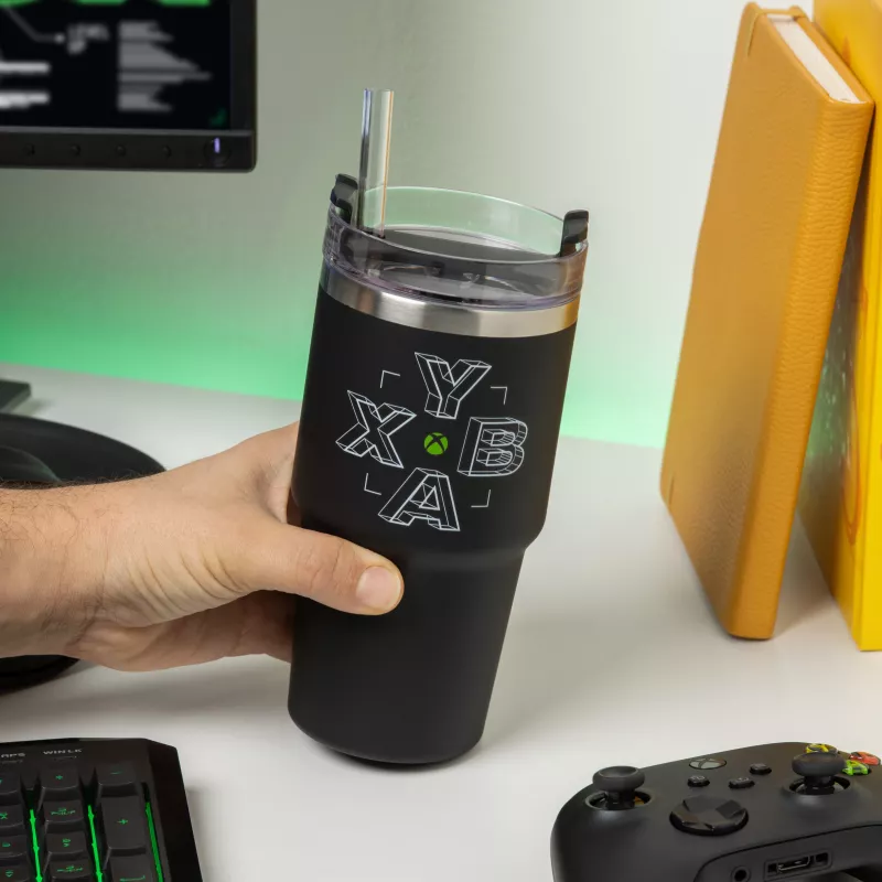 Paladone Xbox Gamer Cup - Ceramic Mug with Controller Handle, 300 ml, Black/Green