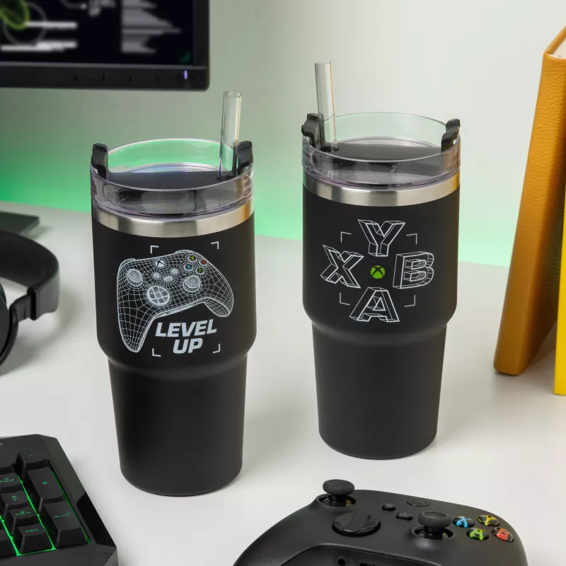 Paladone Xbox Gamer Cup - Ceramic Mug with Controller Handle, 300 ml, Black/Green