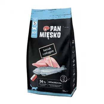 Pan Mięsko Dry Cat Food Adult Chicken with Trout Small Kibble 1.6 kg
