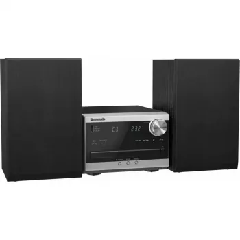Panasonic SC-PM272EG-S Micro Hi-Fi System with CD, Bluetooth, DAB/DAB+, USB, AUX - Silver (20W RMS)