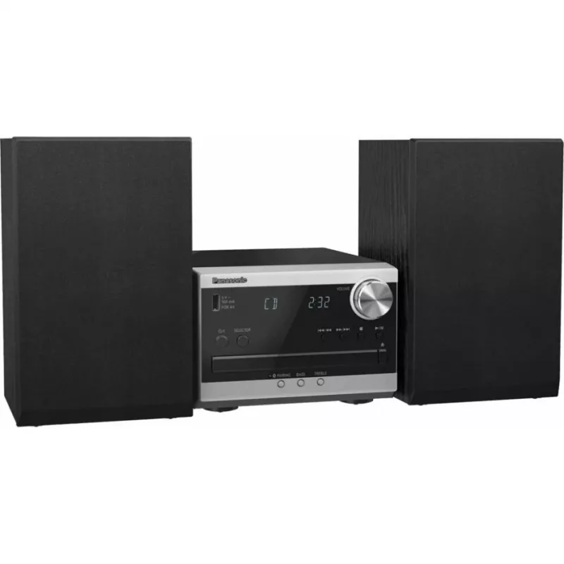 Panasonic SC-PM272EG-S Micro Hi-Fi System with CD, Bluetooth, DAB/DAB+, USB, AUX - Silver (20W RMS)