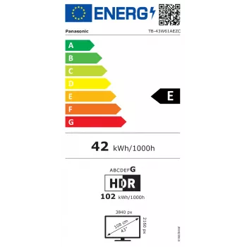 PANASONIC TB-43W61AEZC 43 inch LED TV UHD 4K HDR Multituner TiVo Smart TV
