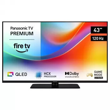 Panasonic TV-43W85B 43 inch 4K QLED Smart TV with Fire TV, 120Hz, HDR10+, Dolby Atmos, Dolby Vision, Alexa Built-in