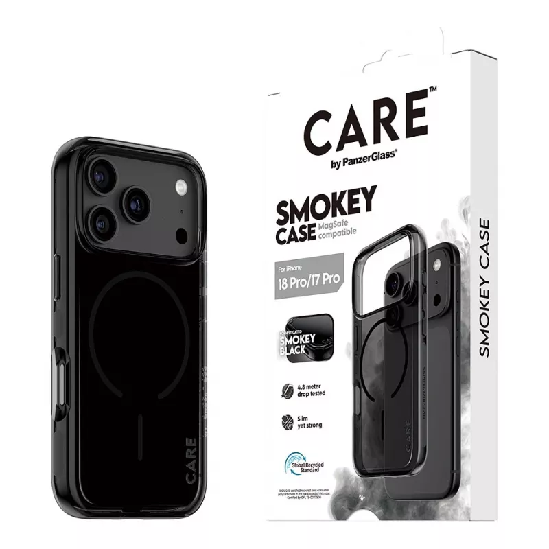 PanzerGlass CARE Smokey Case with Black MagSafe for iPhone 17 Pro