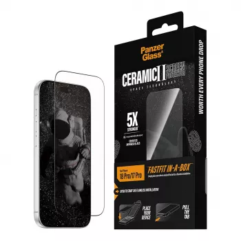PanzerGlass Ceramic Screen Protector for iPhone 17 Pro with FastFit In-A-Box