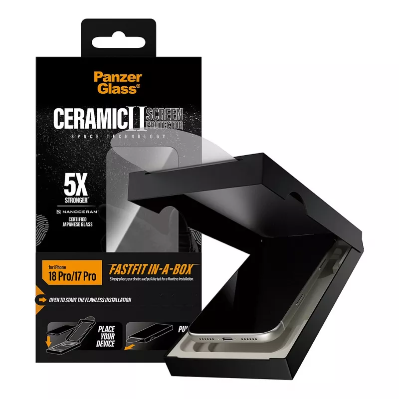 PanzerGlass Ceramic Screen Protector for iPhone 17 Pro with FastFit In-A-Box