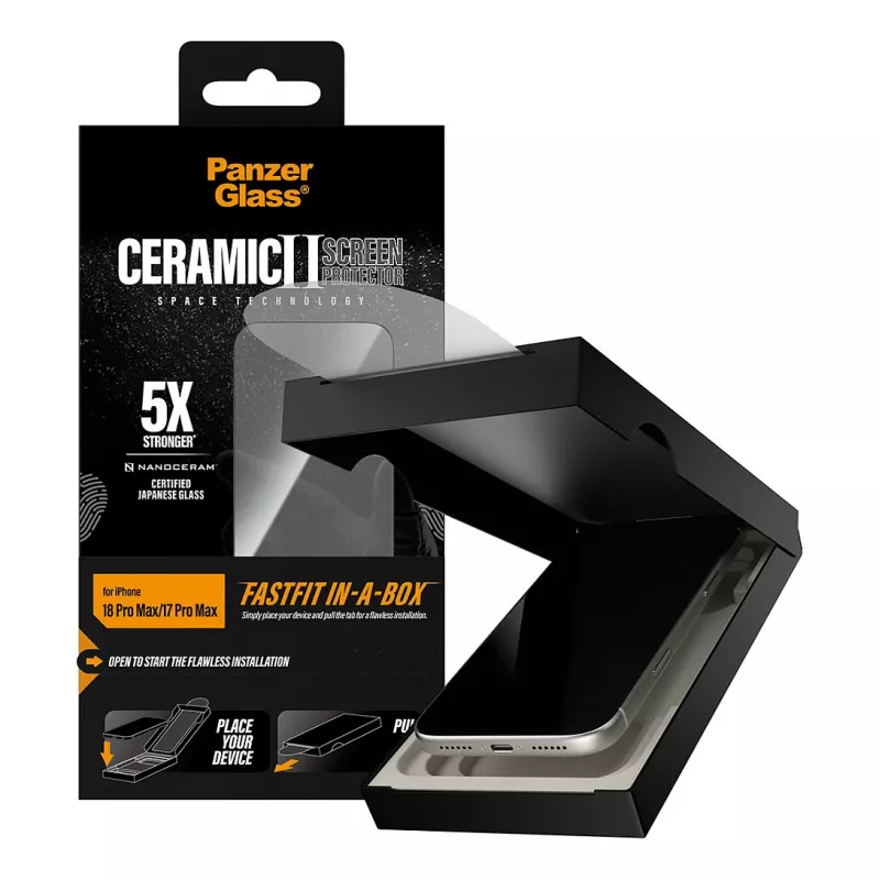 PanzerGlass Ceramic Screen Protector iPhone 17 Pro Max with FASTFIT IN-A-BOX