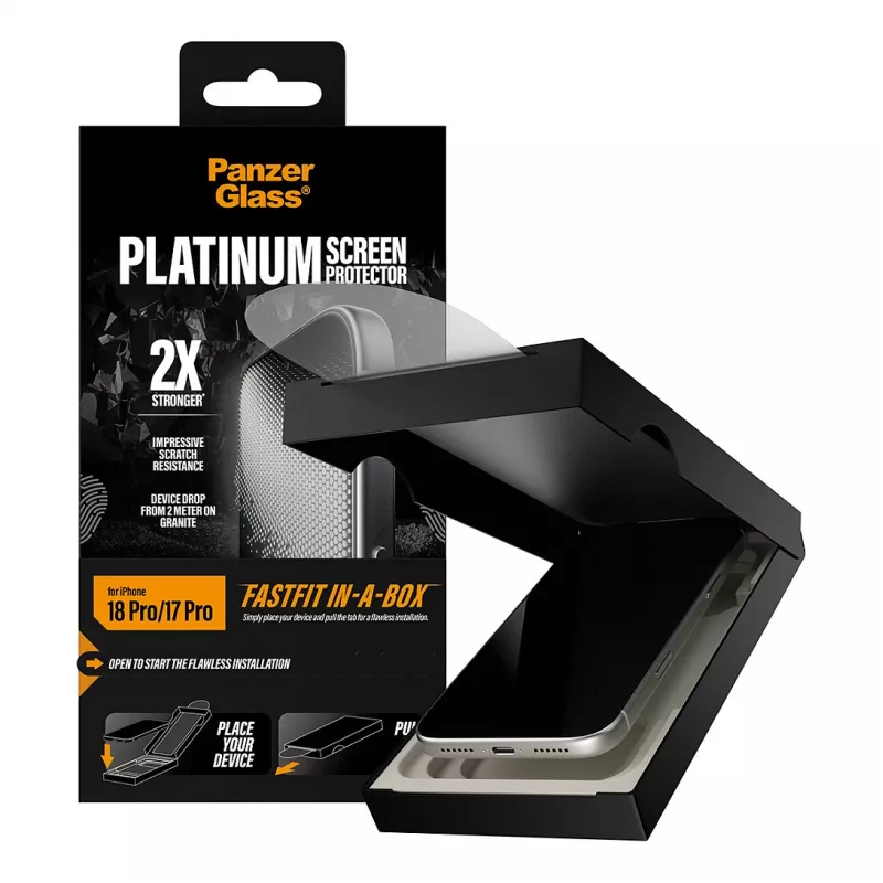 PanzerGlass Platinum Screen Protector for iPhone 17 Pro with FastFit Installation Frame