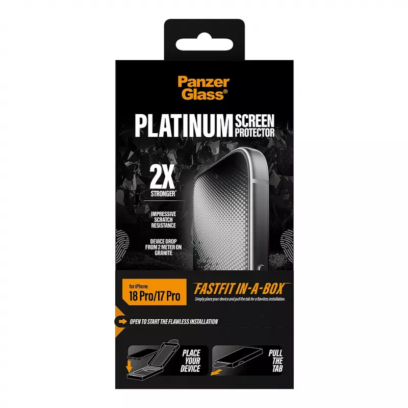 PanzerGlass Platinum Screen Protector for iPhone 17 Pro with FastFit Installation Frame