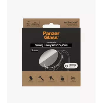 PanzerGlass Samsung Galaxy Watch 5 Pro 45mm Screen Protector - 9H Tempered Glass, Anti-Bacterial, Scratch & Shock Resistant