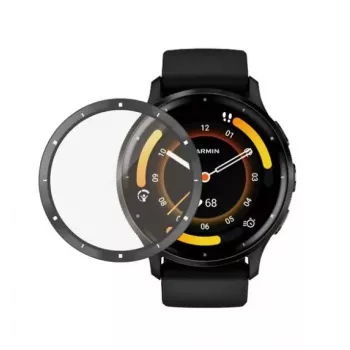 PanzerGlass Screen Protector for Garmin Venu 3 - Black Frame, Tempered Glass, 9H Hardness, Anti-Bacterial, Oleophobic, Full Coverage