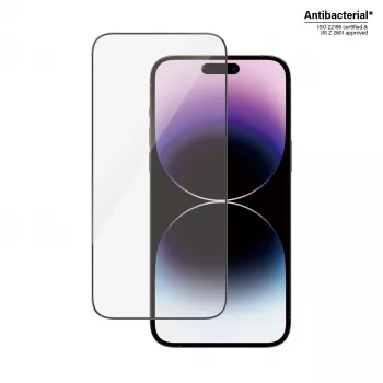 PanzerGlass Ultra-Wide Fit Screen Protector for Apple iPhone 14 Pro Max (6.7 inch) – Tempered Glass, Antibacterial, 9H, Easy Aligner Included