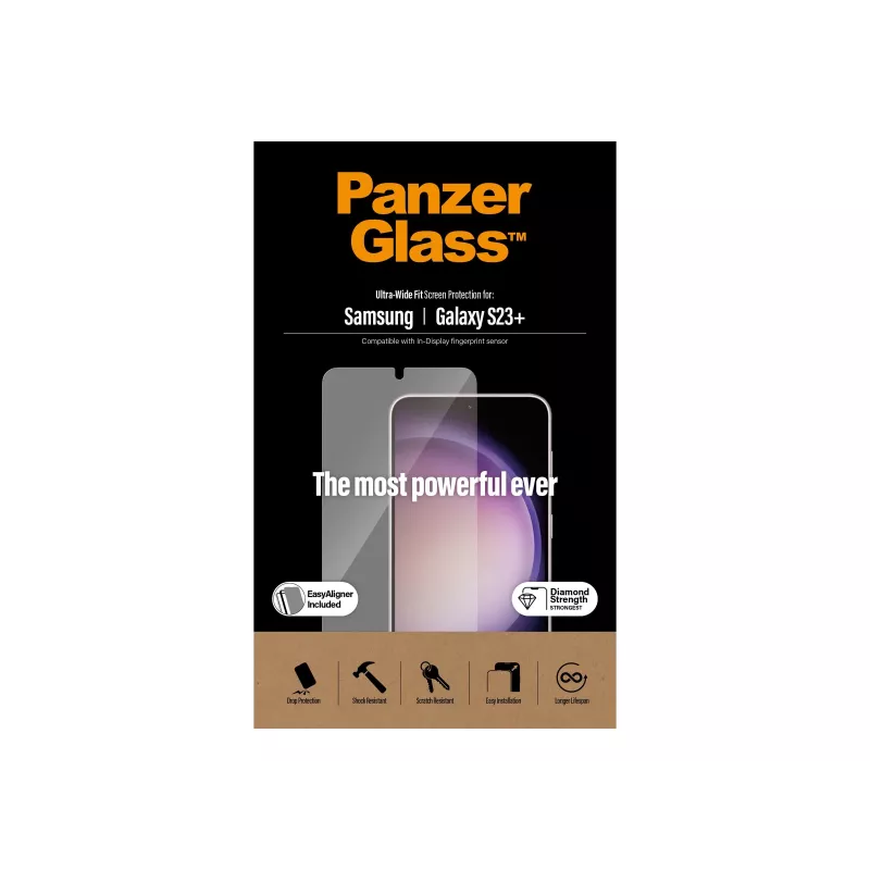 PanzerGlass Ultra-Wide Fit Screen Protector for Samsung Galaxy S23+ with Applicator