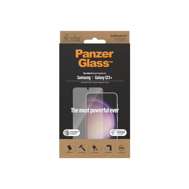 PanzerGlass Ultra-Wide Fit Screen Protector for Samsung Galaxy S23+ with Applicator