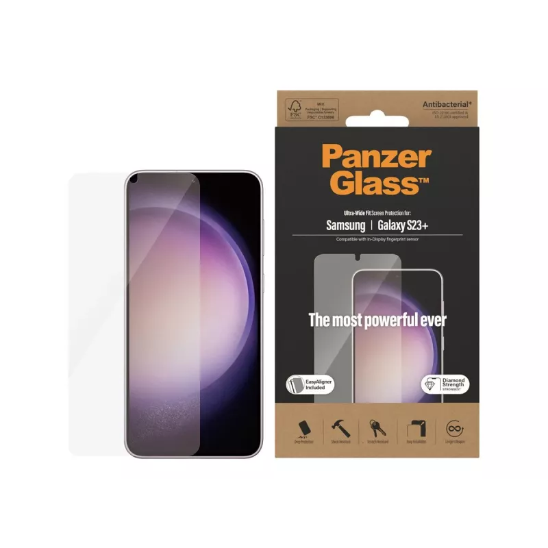 PanzerGlass Ultra-Wide Fit Screen Protector for Samsung Galaxy S23+ with Applicator