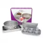 Patisse PAT-03673 Non-Stick Round Cake Mould Set, 4 Pieces (18-24 cm), Carbon Steel, Black