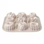 Patisse PAT-04521 Non-Stick Carbon Steel Mini Bundt Pan Set, 6 Pieces, Black