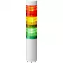 PATLITE LR4-302WJNW-RYG LED Signal Tower, 3-Tier Red/Yellow/Green, 24V DC, Pre-wired Cable, White Body, IP65