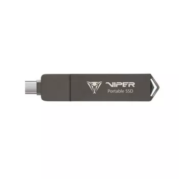 Patriot PVP30 2TB Duo Compact External Portable SSD - USB 3.2 Gen 2 Type-C, 1000 MB/s, Aluminum, Black