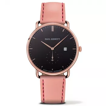 PAUL HEWITT Grand Atlantic Line Men's Watch PHTGARB24M 42mm Black Dial Leather Strap