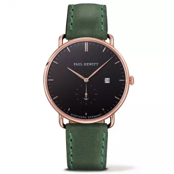 PAUL HEWITT Men's Watch PHTGARB12M 42mm Rose Gold Stainless Steel Brown Leather
