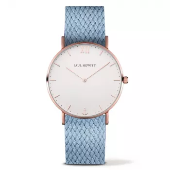 PAUL HEWITT Unisex Watch PH-SA-RSTW26S 39mm Rose Gold Stainless Steel Grey Leather