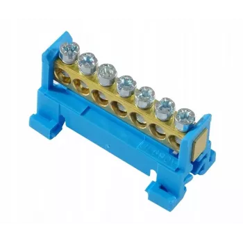 PAWBOL E.4023 Low Profile Terminal Strip 7-Pole Blue 4mm² 24A 450V