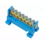 PAWBOL E.4023 Low Profile Terminal Strip 7-Pole Blue 4mm² 24A 450V