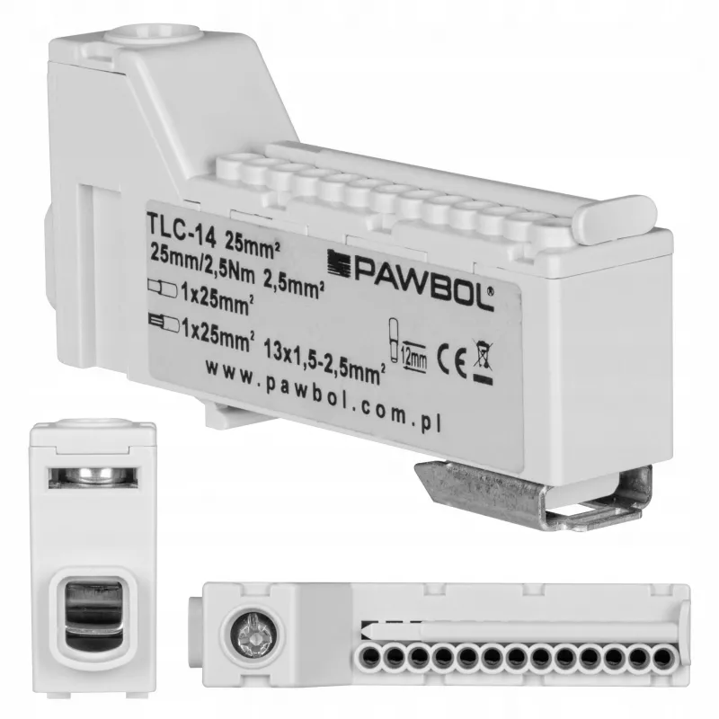 PAWBOL Screwless Terminal Strip LZB E.4136SZ Grey (12-Pole, 450V, 24A)
