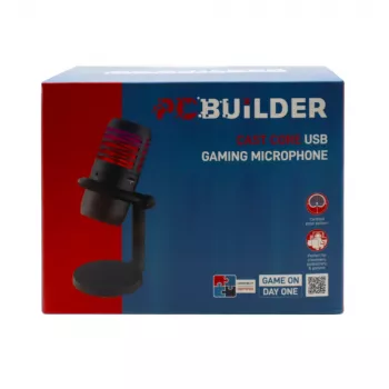 PCBuilder CAST CORE USB Gaming Microphone - Condenser, Cardioid, RGB, USB-C