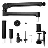 PCBuilder CAST STEADY Microphone Boom Arm - Desk Clamp Scissor Arm, Steel, 1.5 kg Load, 750 mm Reach, 360° Rotation, Hidden Cable Management, Black