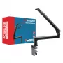 PCBuilder CAST STEADY Microphone Boom Arm - Desk Clamp Scissor Arm, Steel, 1.5 kg Load, 750 mm Reach, 360° Rotation, Hidden Cable Management, Black