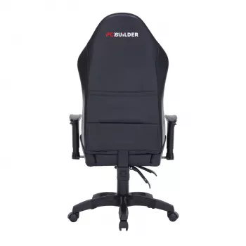 PCBuilder Navigator Lite Gaming Chair - Black PU Leather, Steel Frame, Class 3 Gas Lift, Adjustable Lumbar & Headrest, 120kg Capacity