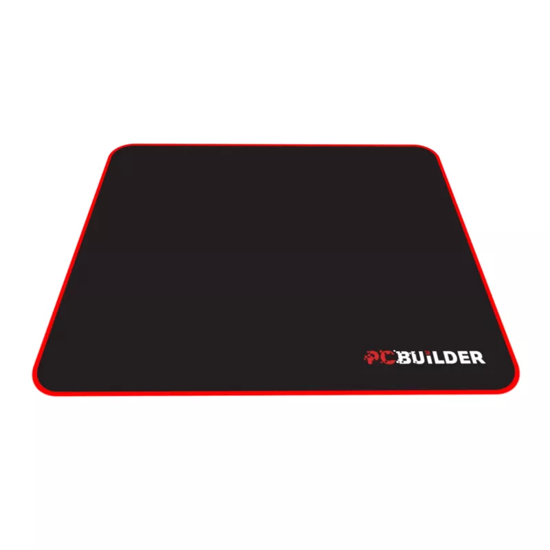 PCBuilder TRACK Small Mouse Pad – Cloth Surface, Anti-Fray Stitched Edges, Non-Slip Rubber Base, 3mm Thick, Black