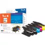 Peach PI500-129 Compatible Ink Cartridge Multipack (5 Pieces, 2 Black, 1 Cyan, 1 Magenta, 1 Yellow) for Brother Inkjet Printers