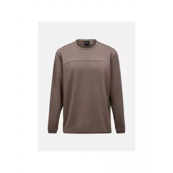 Peak Performance Men's M Trail Polartec Power Grid Crew Mid-Layer Fleece Brown XL