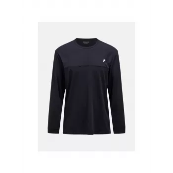 PEAK PERFORMANCE Men's Trail Wool Blend Long Sleeve T-Shirt - Black - XL